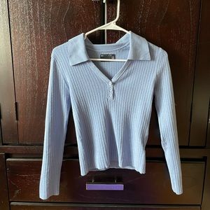 ASOS light blue open-collar sweater